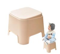 Short Stool, Kitchen Bath Shower Stepping Stool, Stackable Lightweight Foot Rest, Non-Slip Design, 1-Pack White, For Teen Family Use in Bathrooms 9.1x8.3x7.1 inches, Bedrooms