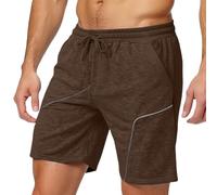 Short Uomo - Casual da Uomo per Tutti I Giorni Comodi A Cinque Punte per La Primavera Perfetti da Abbinare alle Canotte (Brown L)