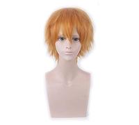 Short Wig Yellow Gold Gray Blue Brown Wine Red Orange High Temperature Fiber Synthetic Wigs Costume Party Cosplay Wig PL-002-51
