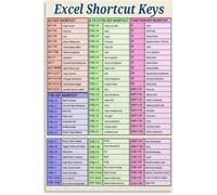 Shortcut Keys Excel Guide Poster | Quick reference for common commands(Framed,16x24inch(40x60cm))