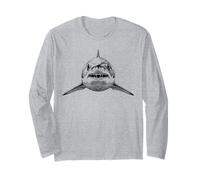 Shortfin MAKO Shark Face Vintage Incisione Ocean Species Maglia a Manica