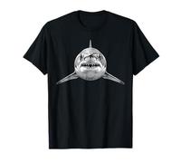 Shortfin MAKO Shark Face Vintage Incisione Ocean Species Maglietta