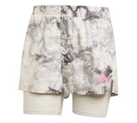 Pantaloncini adidas performance own the run spray dye 2 in 1 da donna bianco rosa