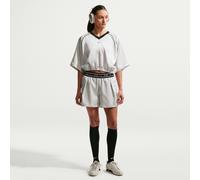 Shorts ampi a vita media in raso Nike - Donna - Grigio L (IT 48-50)