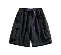 Shorts Cargo Elastici Vita Comoda Quick Dry(Black L) | Design cargo classico, tasche multiple funzionali, tessuto leggero traspirante, ideale estate