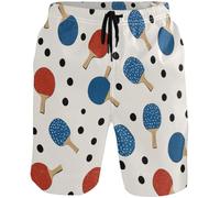 Shorts da Bagno Ping Pong Rosso Blu Cintura Elastica Costume Surf Classico Pantaloncini da Spiaggia per Nuoto Mare Hotspring XXL