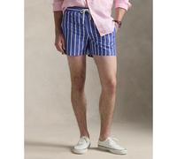 Polo Ralph Lauren - Traveler Icon - Pantaloncini da bagno taglio medio slim fit blu medio a righe larghe con logo M
