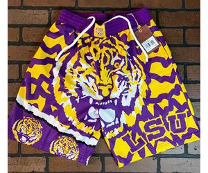 Shorts Da Basket LSU TIGERS Mitchell & Ness Jumbotron 2.0 ~Nuovo~
