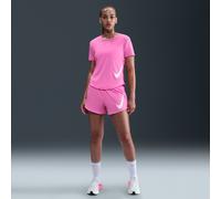 Shorts da running Dri-FIT ampi a vita media con slip interno 8 cm Nike One Swoosh - Donna - Rosa L (IT 48-50)