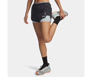 Shorts foderati Under Armour Explor Trail Ultra da donna Anthracite / Enamel Blu L