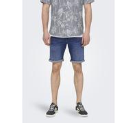 Shorts in denim Blu XXL Tinta unita