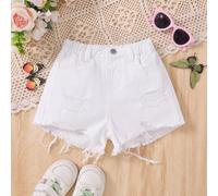 Shorts in jeans strappati da ragazza con decorazioni in nastro e fiocco con perle bianche finte, adatti per primavera ed estate, casual, vacanze, stile country boho, spiaggia, stile western di strada 