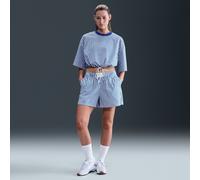 Shorts loose fit a righe a vita media Nike Chill Poplin - Donna - Blu M (IT 44-46)