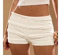 Shorts mini vita bassa con texture in pizzo, corti estivi da spiaggia e festa, stile bohémien, abbigliamento da donna boho, eleganti, vacanza, festival di musica elettronica L,M,S,XL,XS,XXL,XXS,XXXL,X