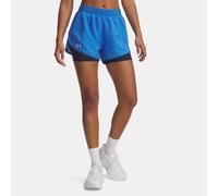 Shorts Under Armour Fly-By 2-in-1 da donna Blu Atlantis / Washed Blu Marino / Riflettente M