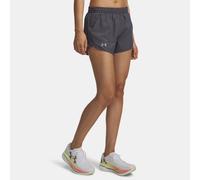 Shorts Under Armour Fly-By da 8 cm (3") da donna Castlerock / Castlerock / Riflettente XXL