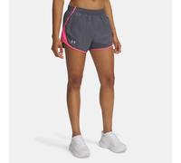 Shorts Under Armour Fly-By da 8 cm (3") da donna Castlerock / Super Rosa / Riflettente S