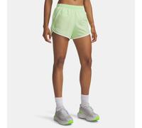 Shorts Under Armour Fly-By da 8 cm (3") da donna Lumos Lime / Bianco / Riflettente S