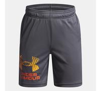 Shorts Under Armour Tech™ Logo da ragazzo Castlerock / Squad Arancione / Arancione Base YXS (122 - 127 cm)