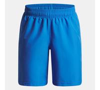 Shorts Under Armour Tech™ Woven Wordmark da ragazzo Blu Atlantis / Nero YMD (137 - 149 cm)