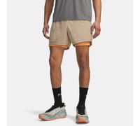 Shorts Under Armour Trail Run Lined da 13 cm (5") da uomo City Khaki / Apollo Arancione S
