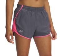 Under Armour UA Fly By 3'' Shorts Pantaloncini, Castlerock/Super Pink/Riflettente, S Donna