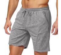 Shorts Uomo - Casual da Uomo per Tutti I Giorni Comodi A Cinque Punte per La Primavera Perfetti da Abbinare alle Canotte (Light Gray XXXL)