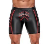 Shorts Uomo Sexy NEK Matte Look Nero Rosso Dettagli Mesh Tasca Zip