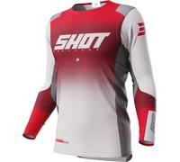 Shot Aerolite Ultima Maglia Motocross, bianco-rosso, taglia XS per maschi
