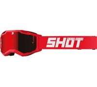 Occhiali motocross Shot Assault 2.0 Rosso tinta unita con plexiglass iridio