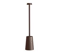 SHOT BOTLIGHTING TAG Lampada da Tavolo LED Ricaricabile con Touch Dimmer|Autonomia25h|Ricarica USB con Base di Ricarica|IP54 per Interni ed Esterni |Design Originale in Alluminio (CORTEN)