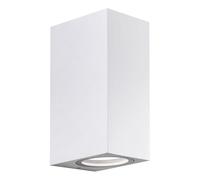 SHOT BOTLIGHTING TOLEDO2 Applique da Parete Doppia Emissione GU10 | Corpo in Alluminio e Diffusore in Vetro | Design Moderno | IP65 Per Interni ed Esterni | 220-240V (BIANCO)