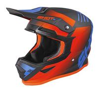 SHOT Casco da cross Furious Trust Nero Ciano Neon Arancione Opaco Taglia XL