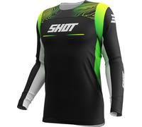 Shot Contact Apex Maglia da motocross, nero-verde-giallo, taglia M per maschi
