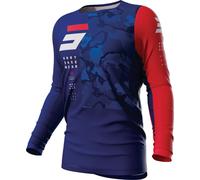 Shot Contact Camo 2.0 Maglia Motocross, blu/rosso, Taglia M