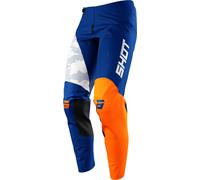 Shot Contact Camo Pantaloni motocross, blu/arancione, Taglia 30