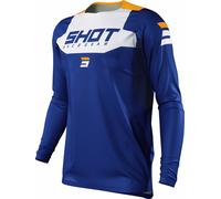Shot Contact Chase Maglia motocross, bianco-blu, taglia 2XL per maschi