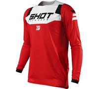 Shot Contact Chase Maglia motocross, bianco-rosso, taglia L per maschi