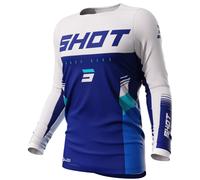Shot Contact Tracer Maglia Motocross, bianco-blu, taglia L per maschi