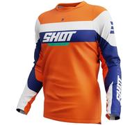 Shot Devo League Maglia da motocross, blu-arancione, taglia S per maschi