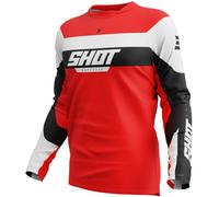 Shot Devo League Maglia da motocross, nero-bianco-rosso, taglia M per maschi