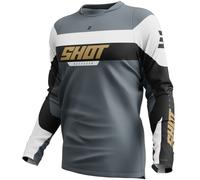 Shot Devo League Maglia da motocross, nero-grigio-bianco, taglia S per maschi