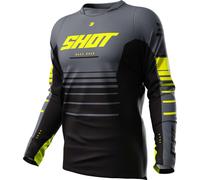 Shot Devo Peak Maglia Motocross, nero-grigio-giallo, taglia L per maschi