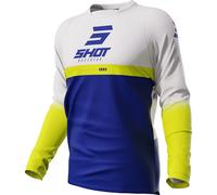 Shot Devo Reflex Maglia Motocross, bianco-blu-giallo, taglia M per maschi