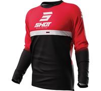 Shot Devo Reflex Maglia Motocross, nero-rosso, taglia L per maschi