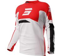 Shot Devo Star Maglia Motocross, Rosso/Bianco, Taglia L