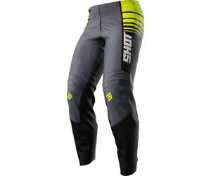 Shot Draw Kid Peak Pantaloni da motocross, grigio/nero/giallo, Taglia 36