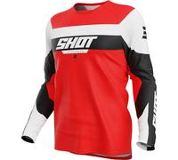 Shot Draw League Maglia motocross bambini, nero-bianco-rosso, taglia 12 - 14 13 - 14 12/14 12 anni 13 anni