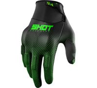 Shot Drift Rim Guanti da motocross, nero-verde, taglia L per maschi