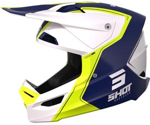 Shot Furious Reflex Casco Motocross, bianco-blu-giallo, taglia XL per maschi